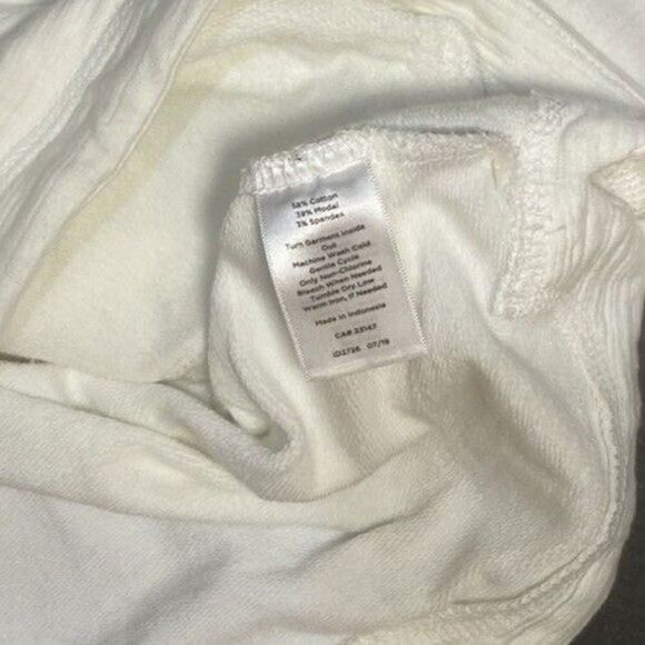 T by Talbots UPF 50+ Slub Terry 1/4 Snap Long Sleeve Pullover White Women’s Med - Picture 6 of 9